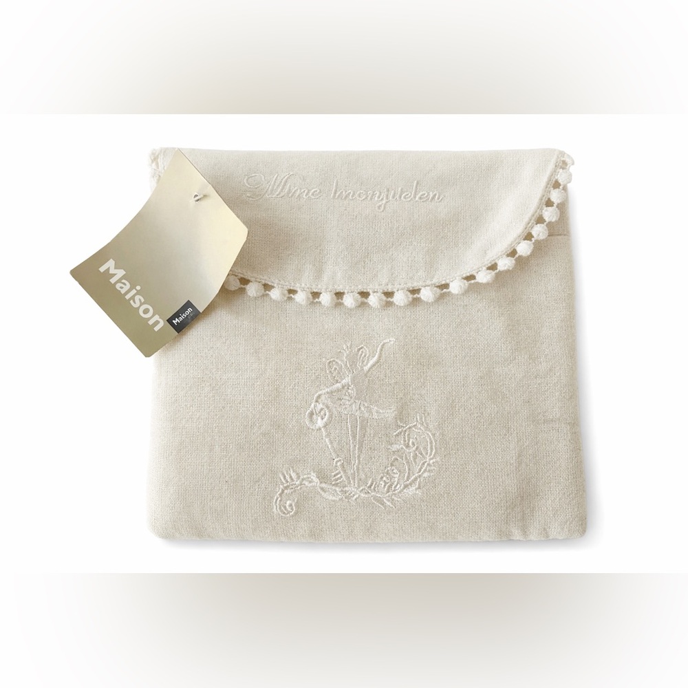 Madison Ivory Embroidered Cosmetic Bag